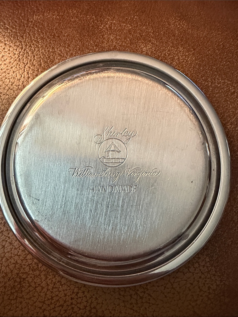 Vintage Handmade Williamsburg Shirley Silver Coaster - Polished Silver